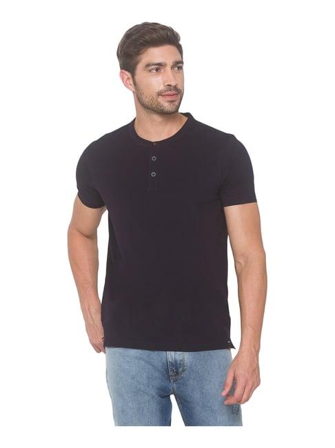 spykar navy slim fit t-shirt