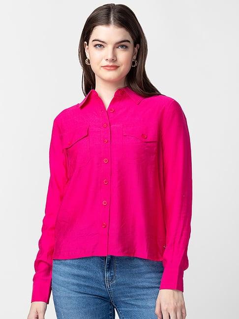 spykar pink cotton shirt