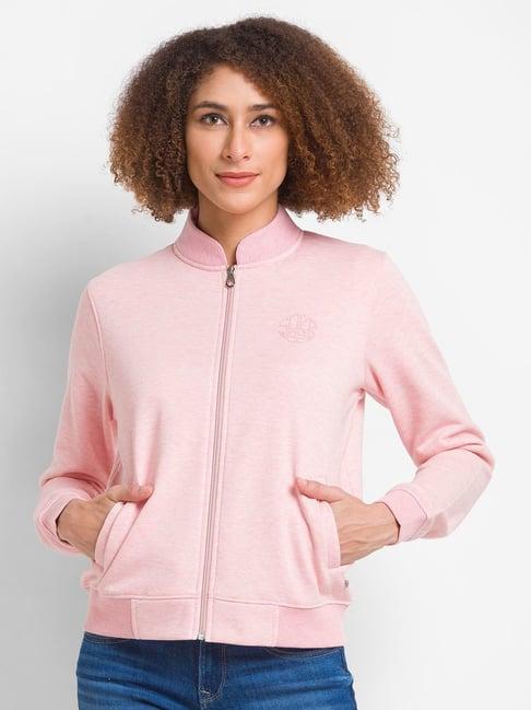 spykar pink full sleeves sweatshirt