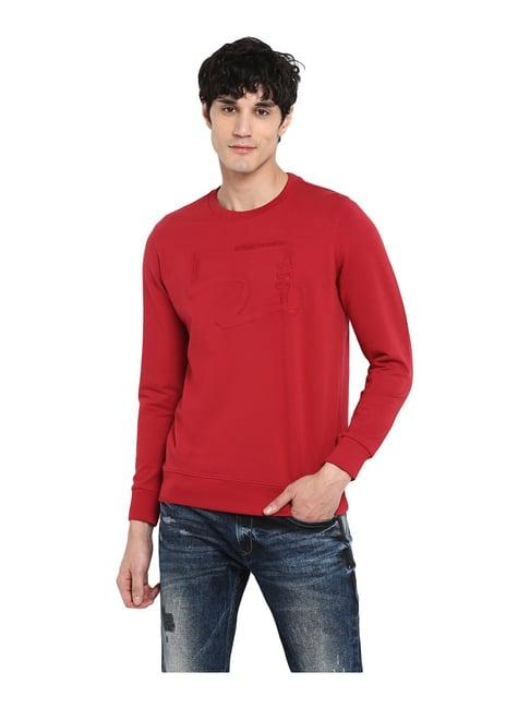 spykar red crew neck t-shirt