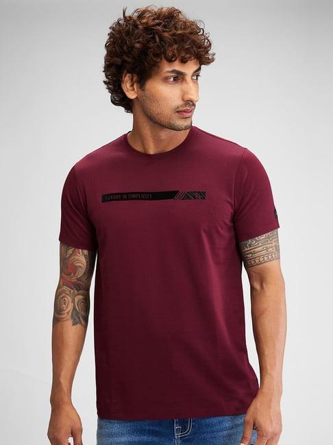 spykar red slim fit t-shirt