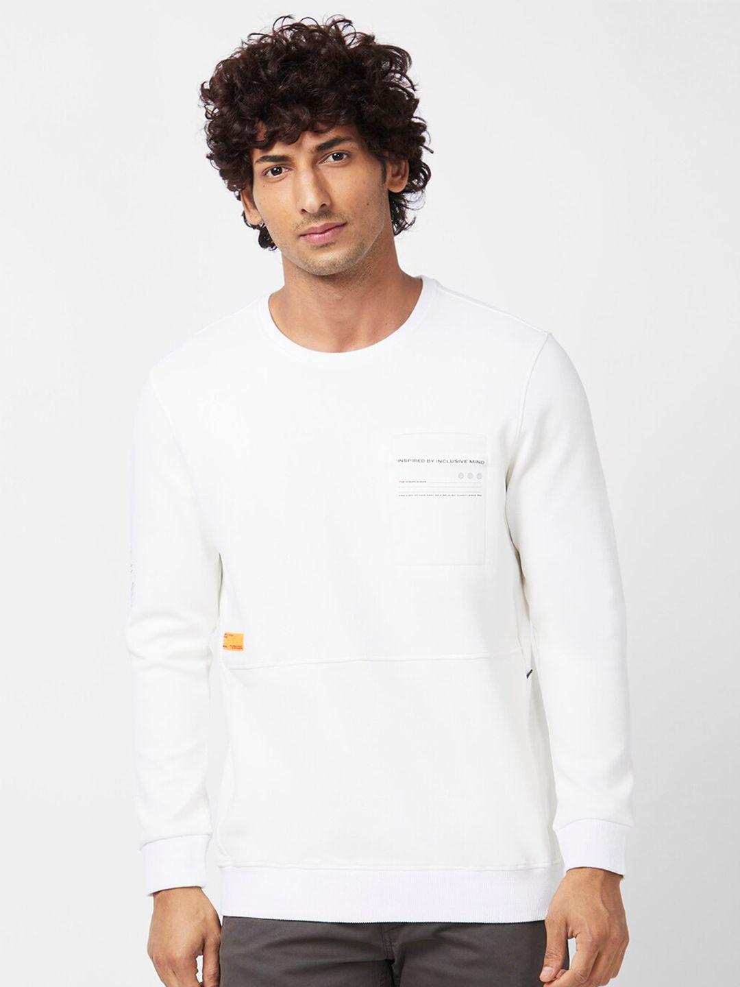 spykar round neck long sleeves cotton sweatshirt