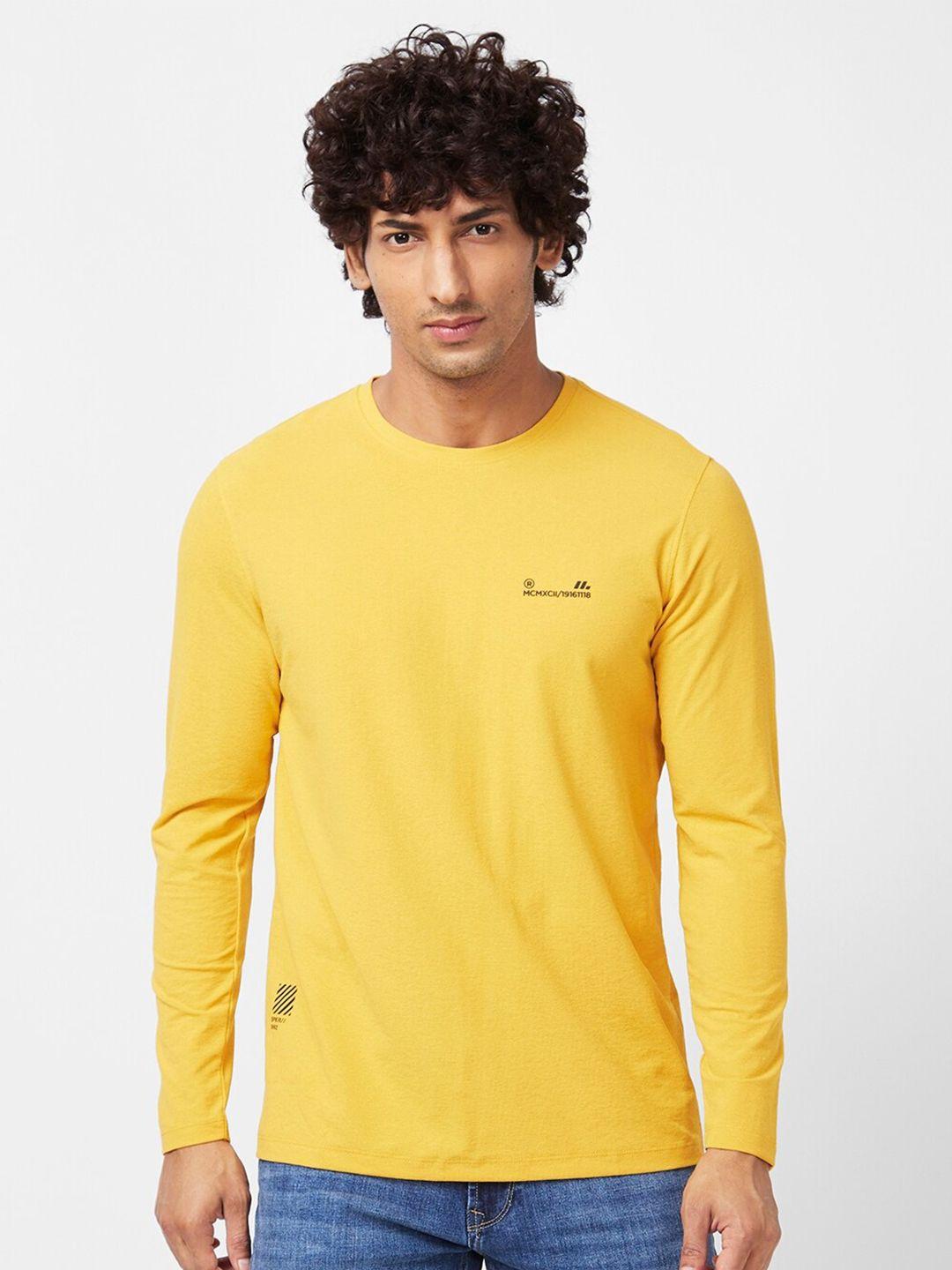 spykar round neck slim fit cotton casual t-shirt