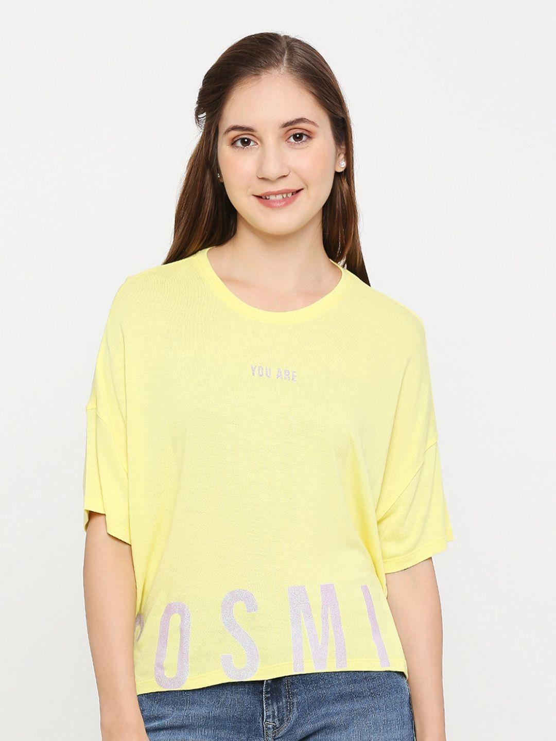 spykar women yellow t-shirt