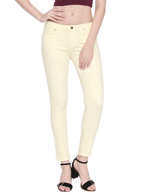 spykar yellow cotton jeans