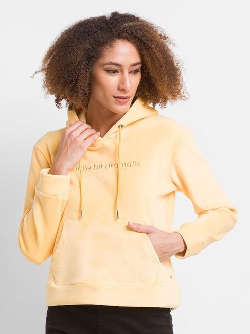 spykar yellow full sleeves sweatshirt