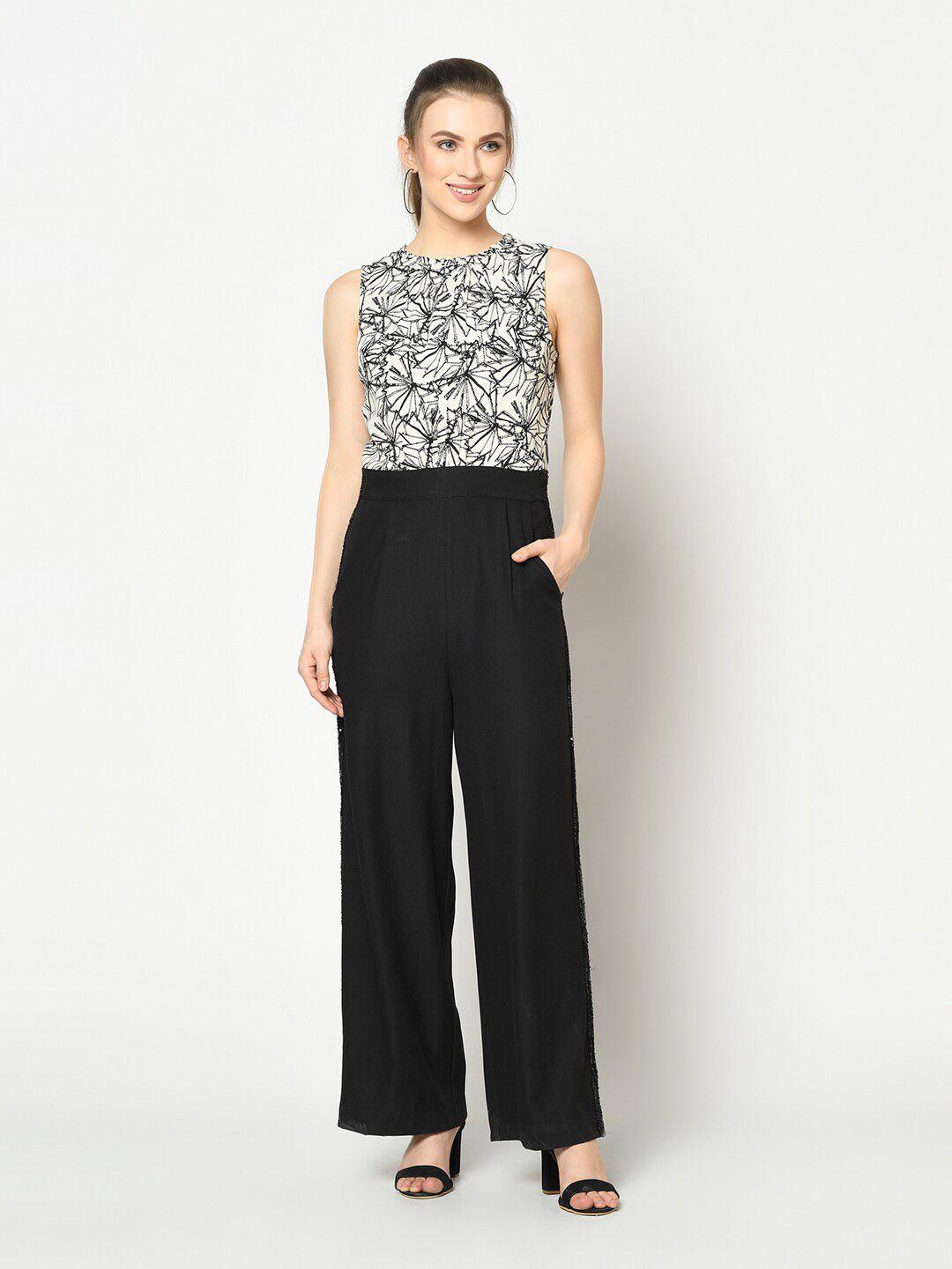 sqew geometric printed basic jumpsuit