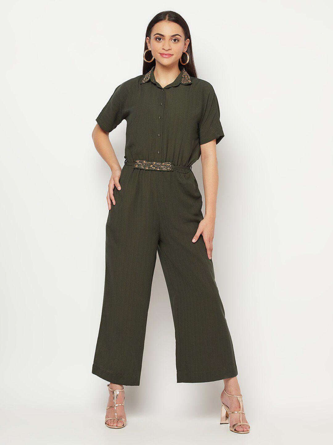 sqew women olive jumpsuit