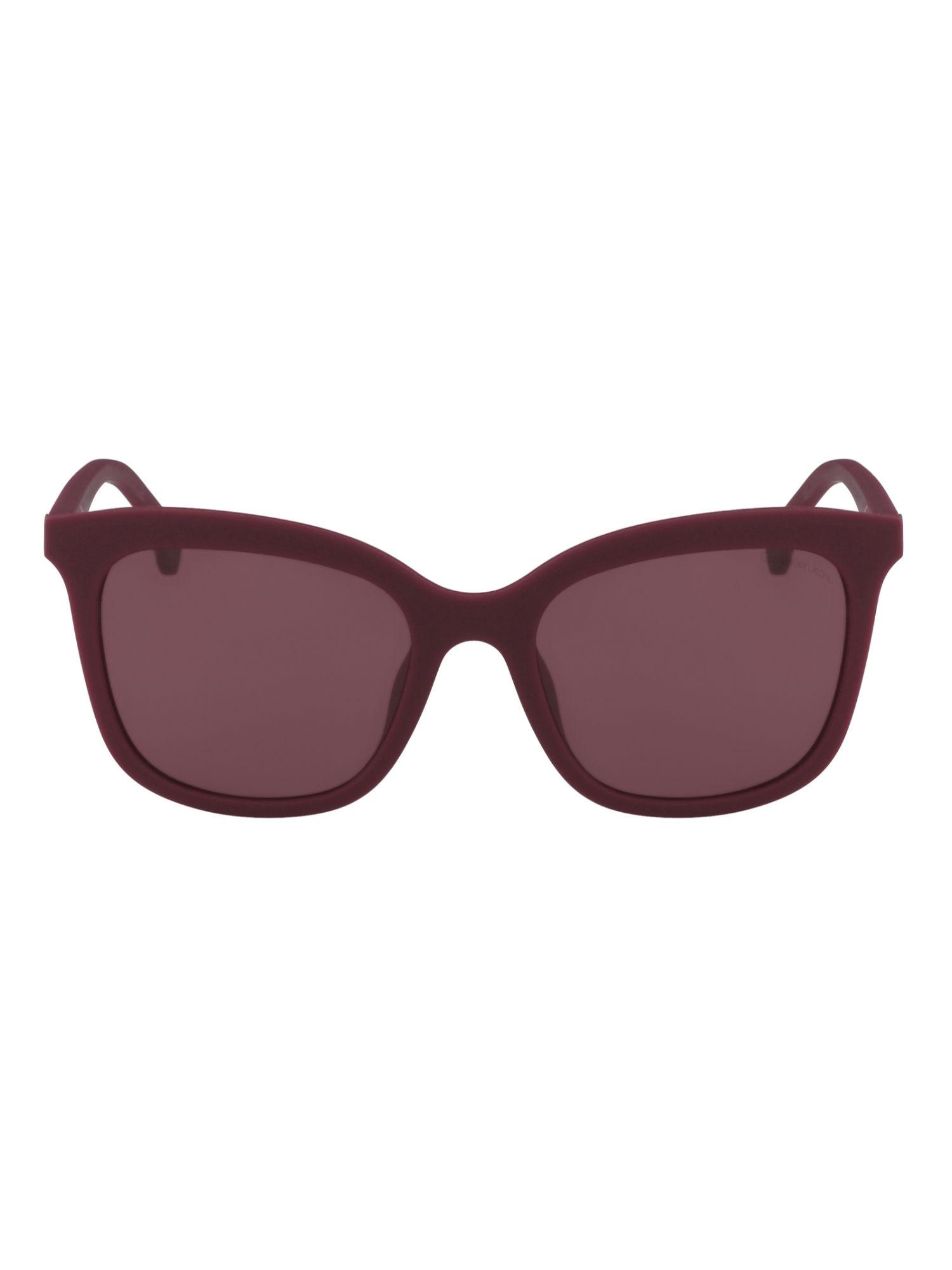 square sunglasses with maroon lens for men