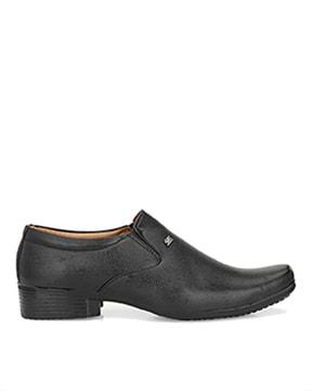 square toe formal slip-on shoes