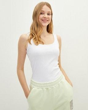 square-neck fitted top
