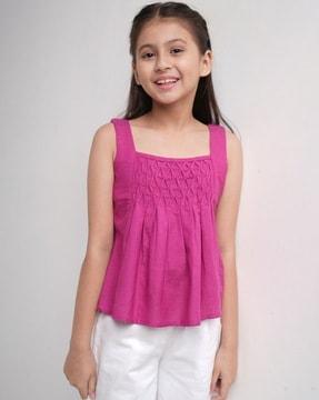 square-neck pleated top