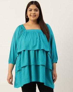 square-neck tiered top