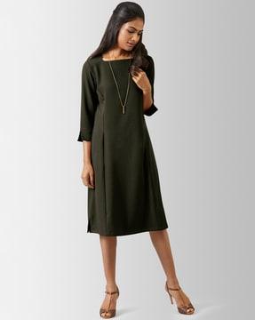 square-neck a-line dress