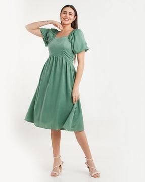 square-neck a-line dress