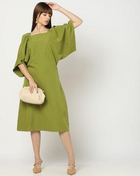 square-neck a-line dress