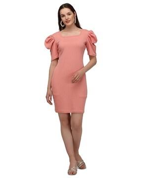 square-neck bodycon dress