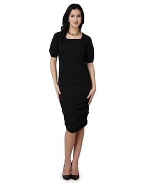 square-neck bodycon dress