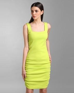 square-neck bodycon dress