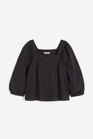 square-neck cotton blouse