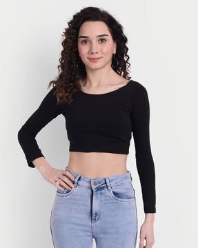 square-neck crop top