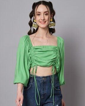 square-neck crop top