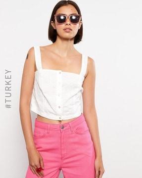 square-neck crop top