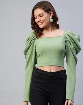 square-neck crop-top