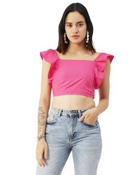 square-neck crop top