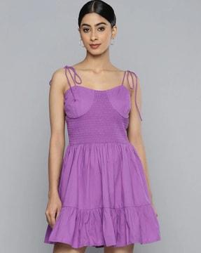 square-neck dress with laces