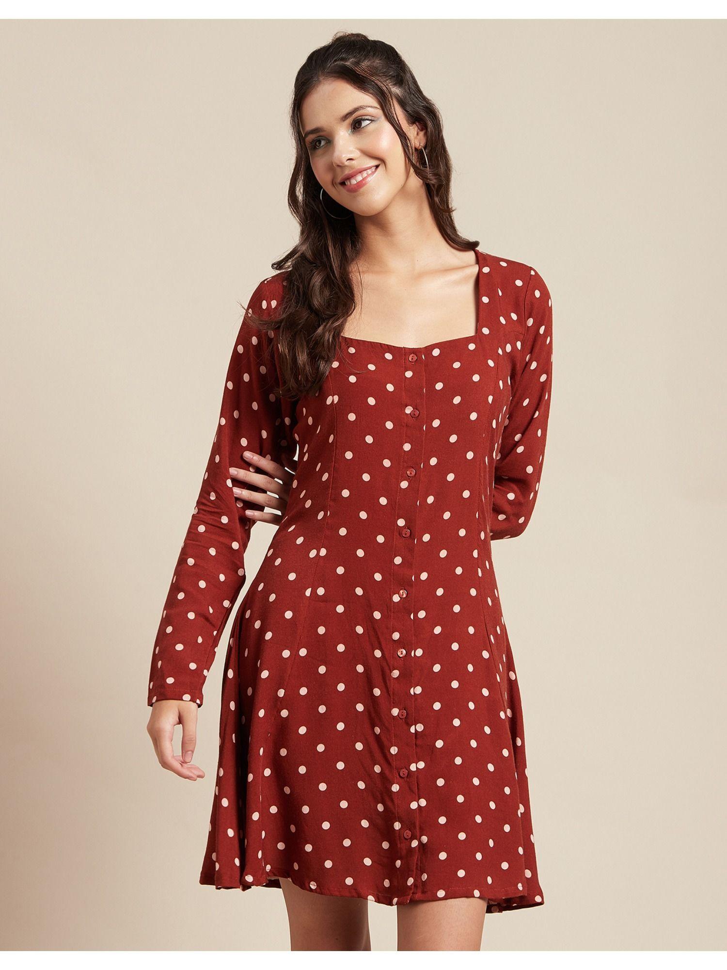 square neck full sleeves mini dress