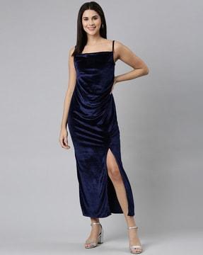 square-neck gown dress