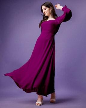 square-neck gown dress