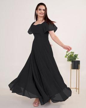 square-neck gown dress