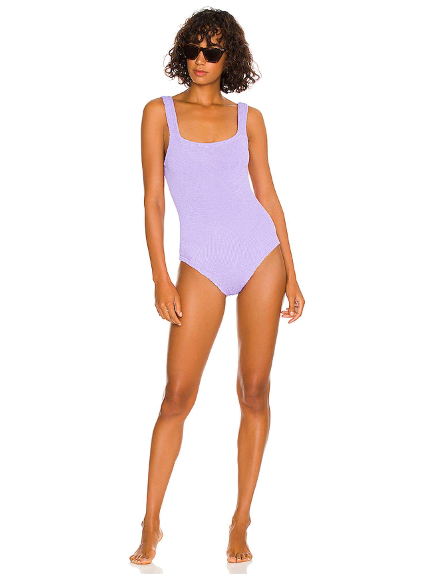 square neck one piece lavender