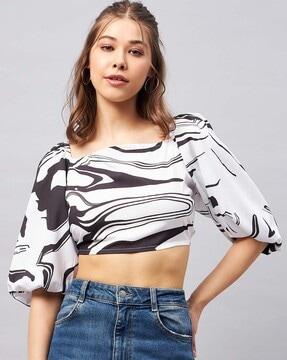 square-neck polyester top