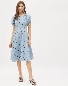 square-neck skater dress