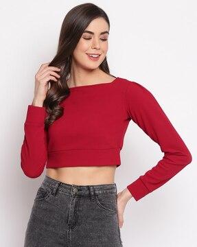 square-neck slim fit crop top