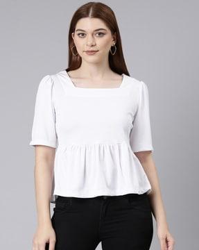 square-neck slim fit top