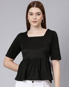 square-neck slim fit top