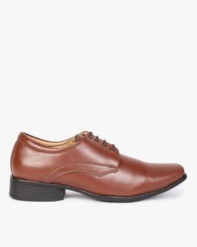 square-toe formal derby shoes