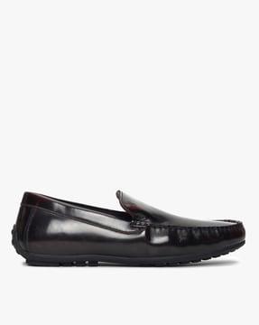 square-toe slip-on penny loafers