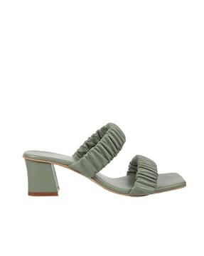 square toe chunky heeled sandals