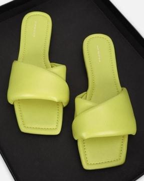 square-toe flat sliders