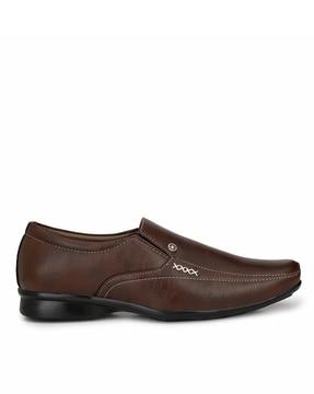 square-toe formal slip-on shoes