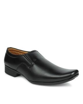 square-toe formal slip-on shoes