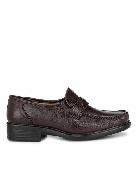 square-toe genuine leather loafers