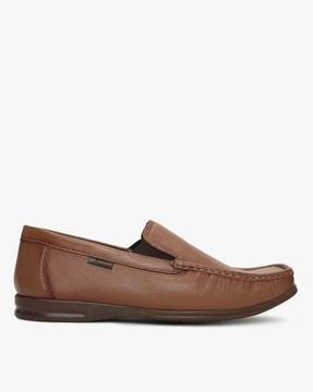 square-toe loafers with gussets