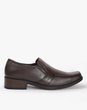 square-toe slip-on formal shoes