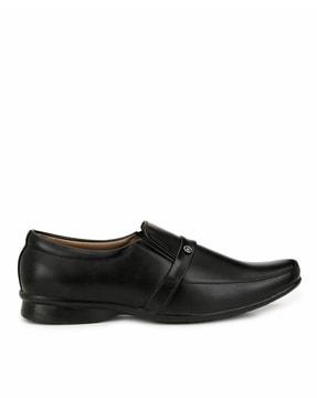 square-toe slip-on formal shoes